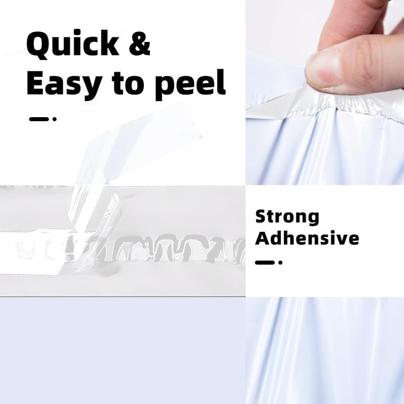 POLYSELLS 100 pcs 6x9 Inches White x Silver Poly Mailers Shipping Envelopes, Strong Adhesive Sealing, Waterproof, and Tear-resistant Postal Mailing Bags for Clothing, Books, and Accessories - Image 4